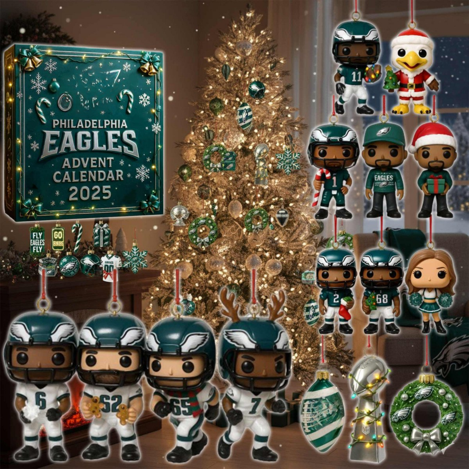 e??? Philadelphia Eagles Advent Calendar 2025 -2D Acrylic