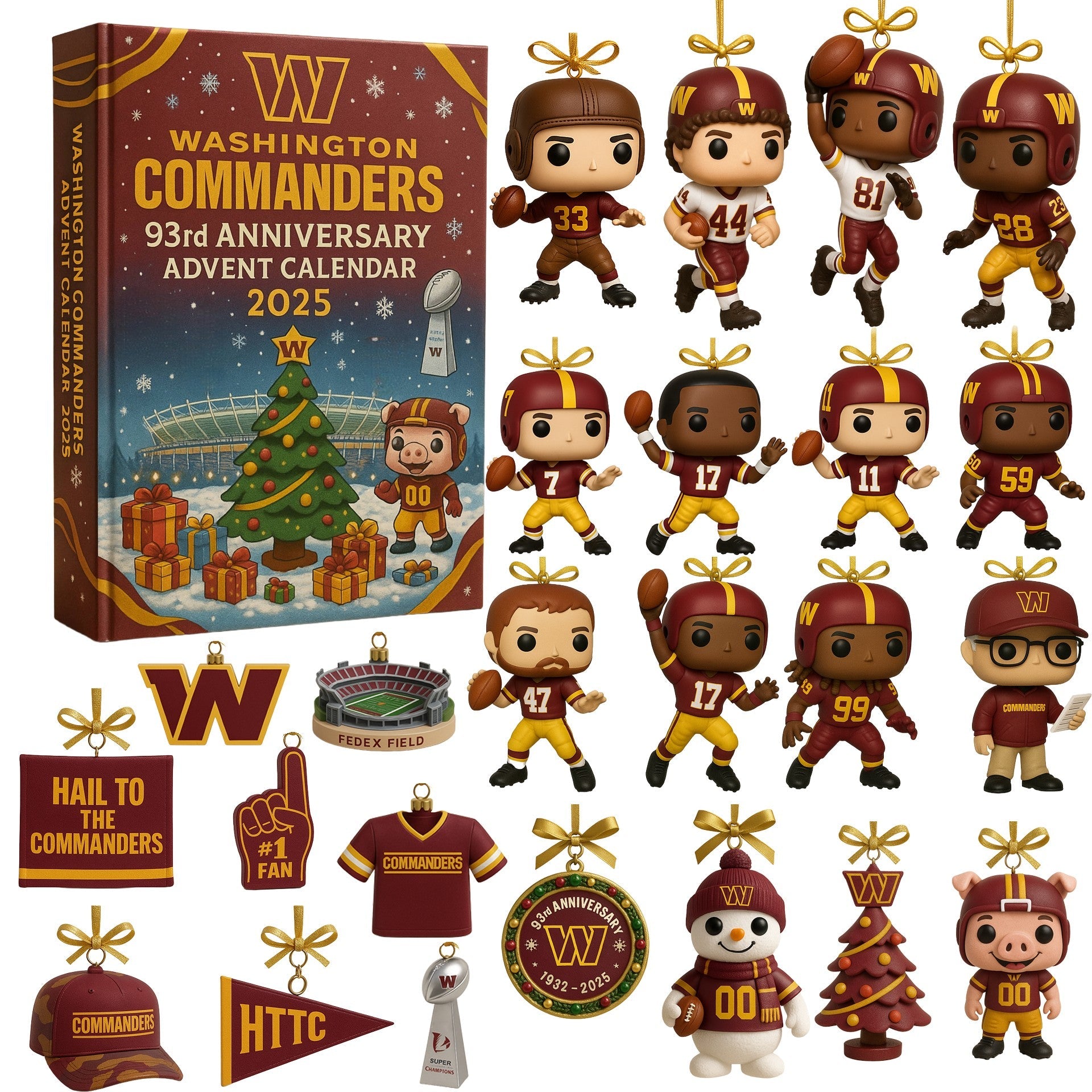Washington Commanders Advent Calendar 2025 93RD ANNIVERSARY -2D Acrylic