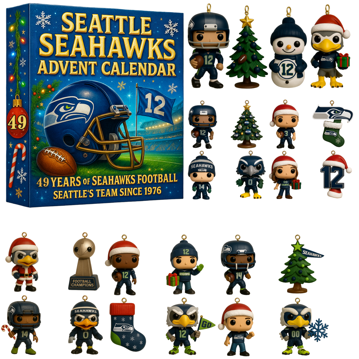 2025 Seattle Seahawks Advent Calendar -2D Acrylic