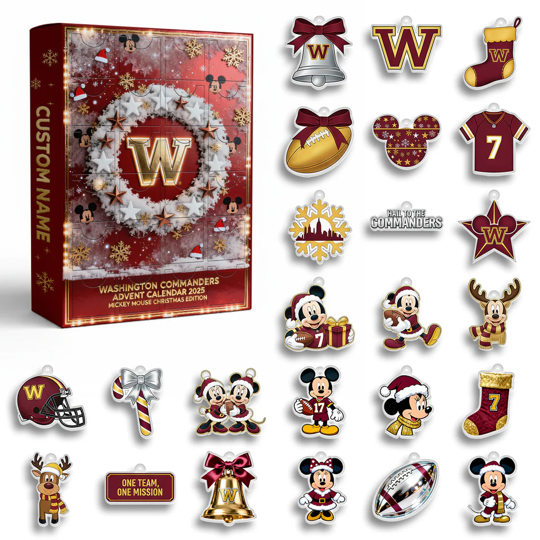 Washington Commanders Advent Calendar - Gift For Fan -2D Acrylic