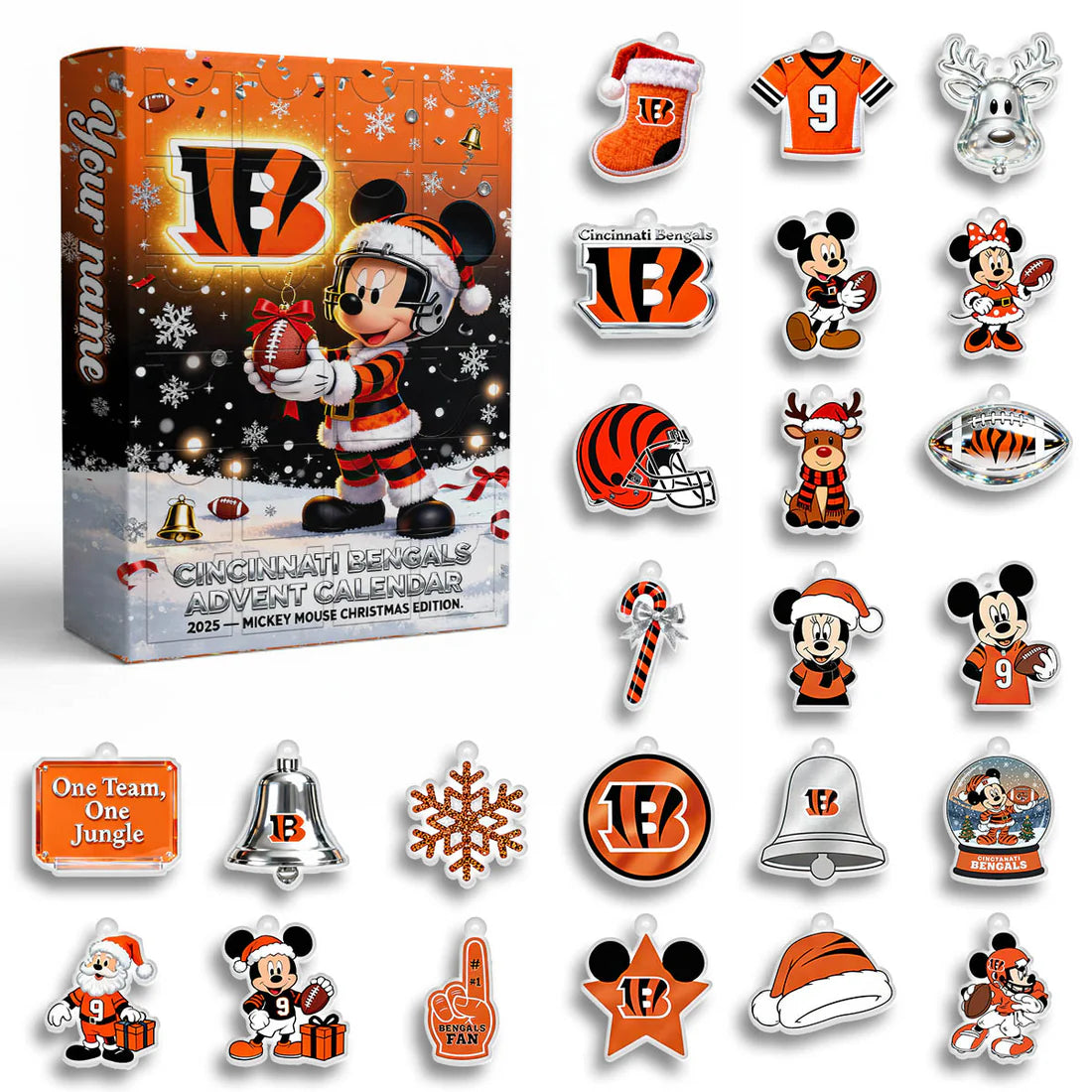 Cincinnati Bengals Advent Calendar - Gift For Fan -2D Acrylic