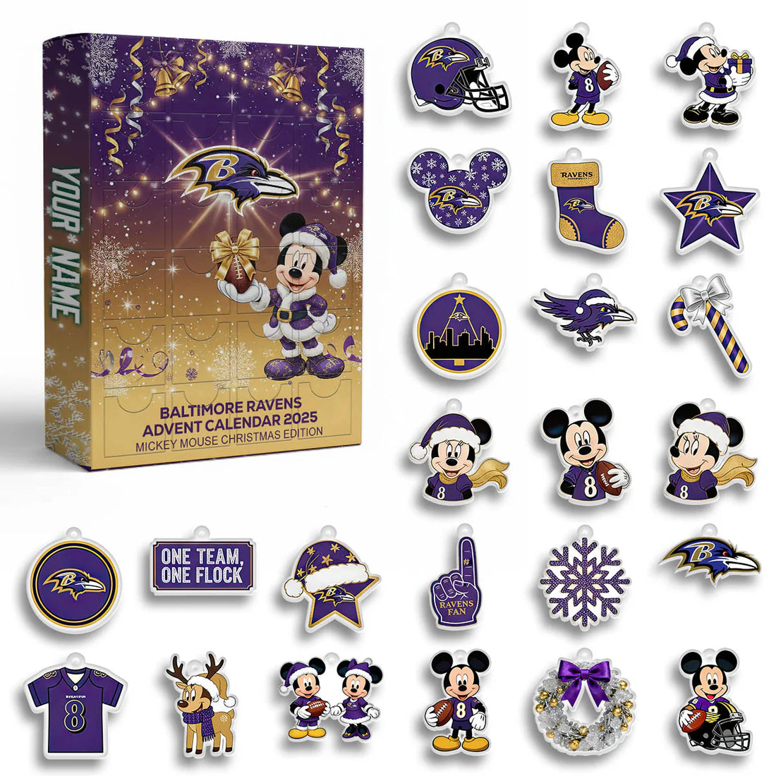 Baltimore Ravens Advent Calendar - Gift For Fan -2D Acrylic