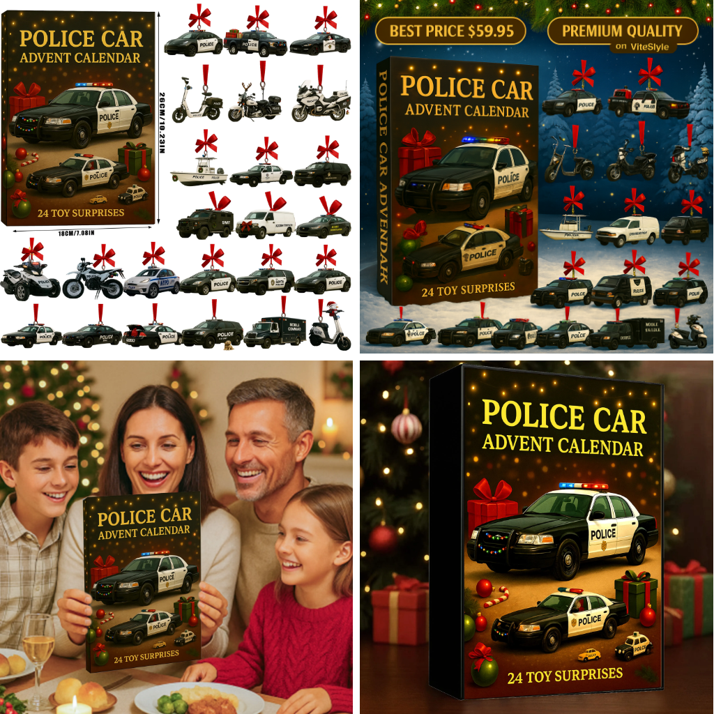 Police Car Advent Calendar -2D Acrylic