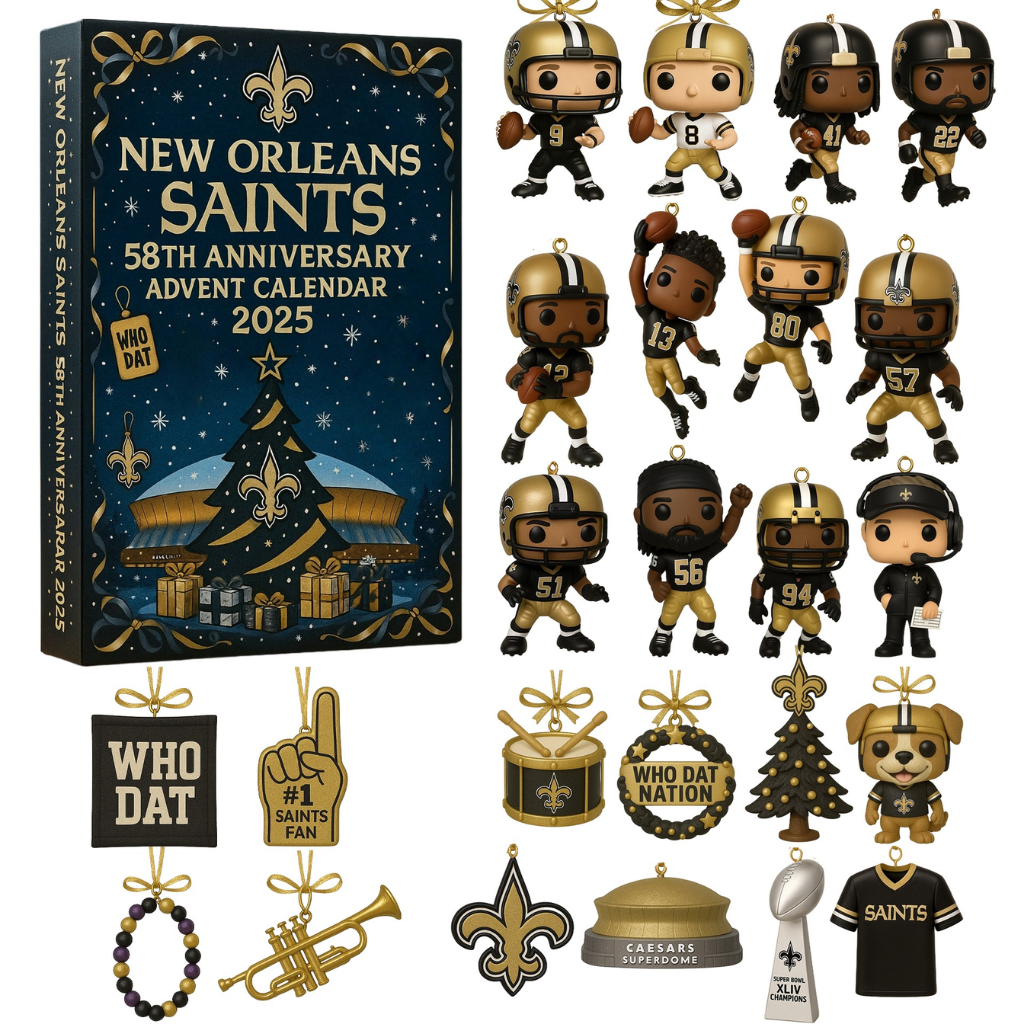 NEWEST New Orleans Saints 58th Anniversary Advent Calendar -2D Acrylic