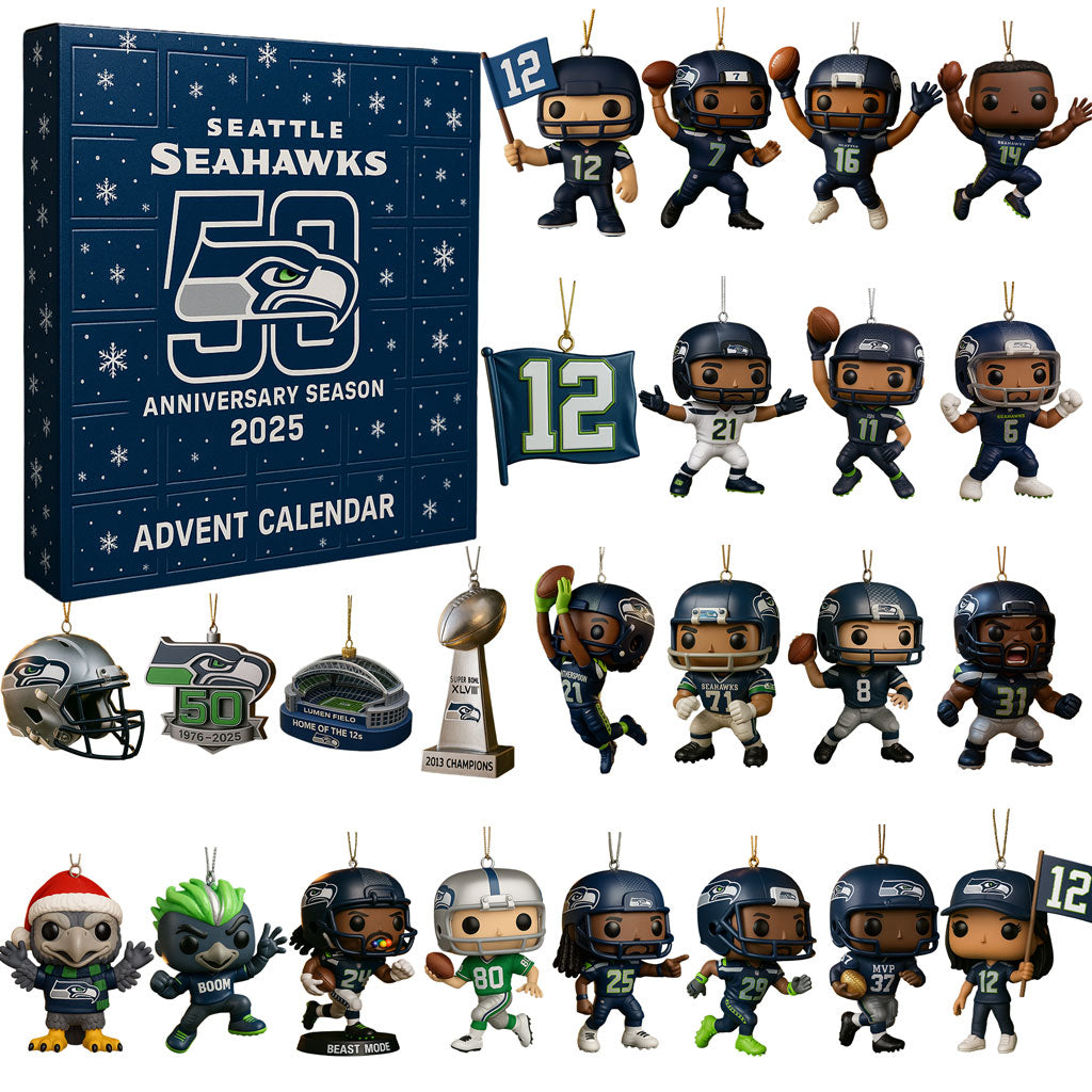 Seattle Seahawks Advent Calendar 2025 -2D Acrylic
