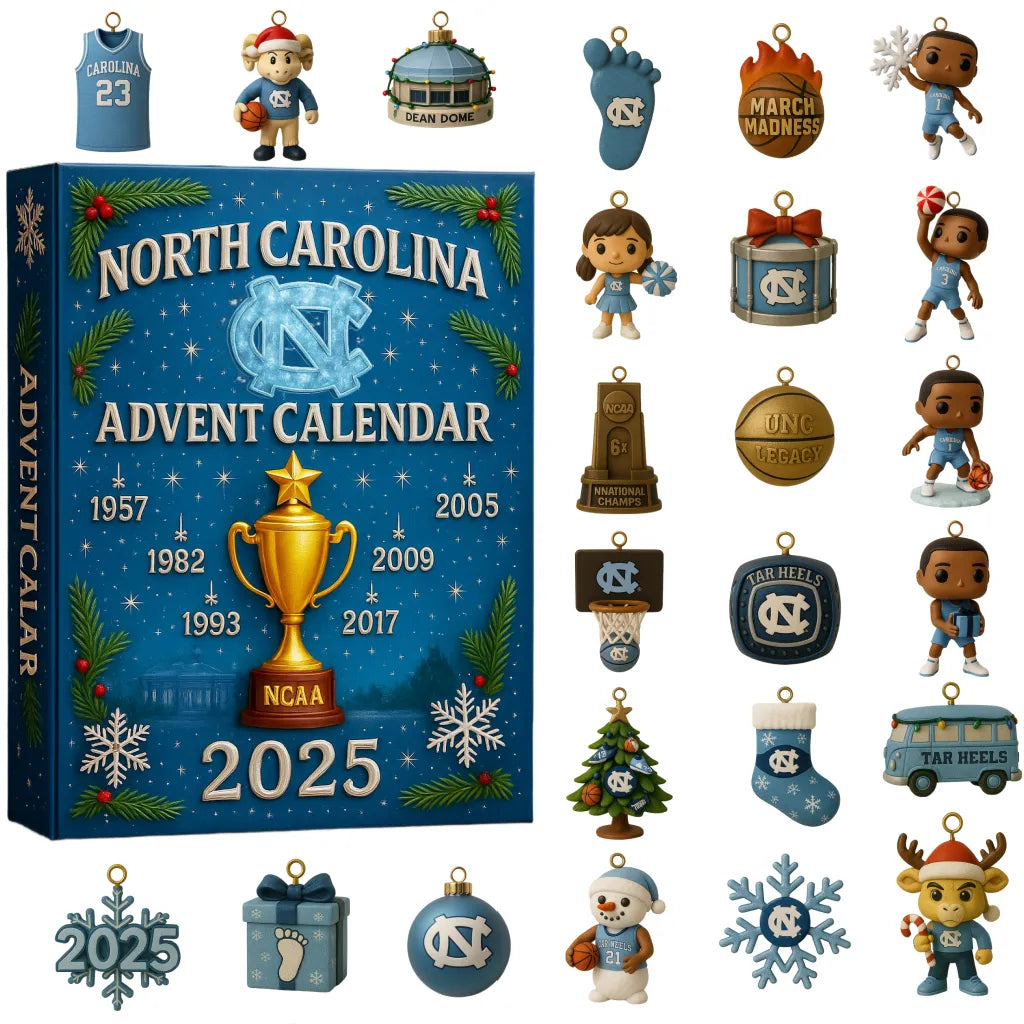 North Carolina Tar Heels Advent Calendar 2025 -2D Acrylic