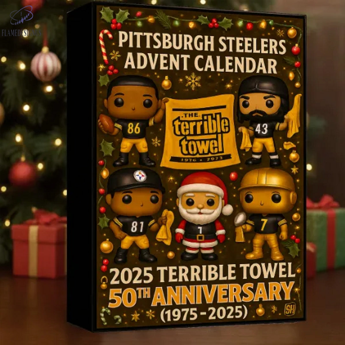 Pittsburgh Steelers 2025 Terrible Towel 50th Anniversary Advent Calendar -2D Acrylic