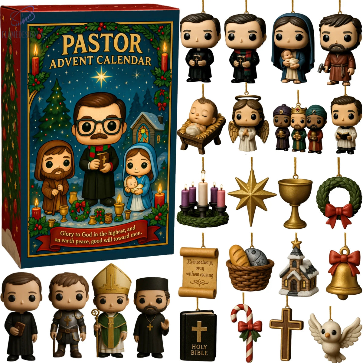 Pastor Advent Calendar -2D Acrylic