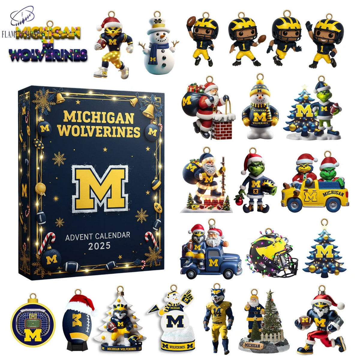 Michigan Wolverines Football 2025 Advent Calendar -2D Acrylic