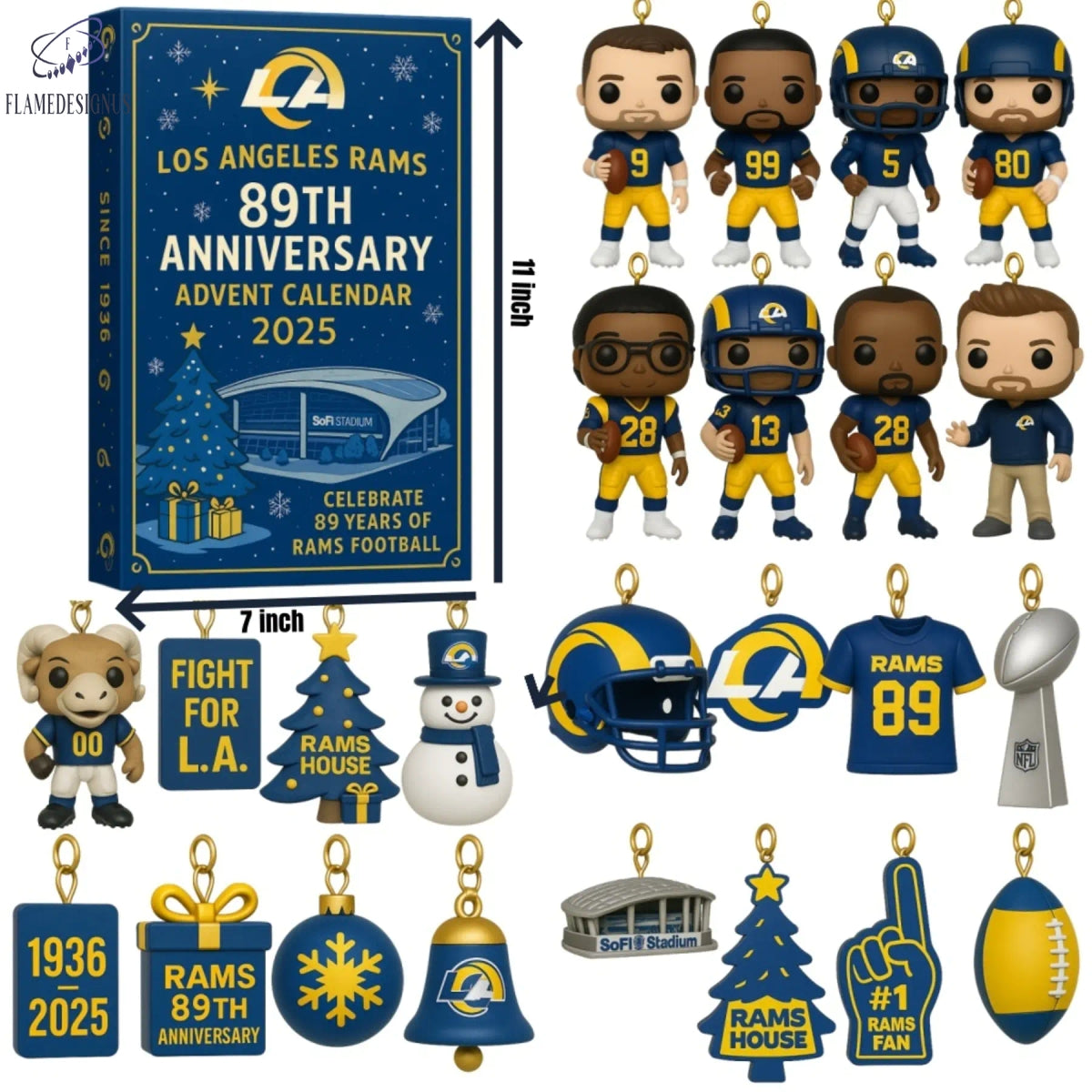 Los Angeles Rams 89th Anniversary Advent Calendar -2D Acrylic