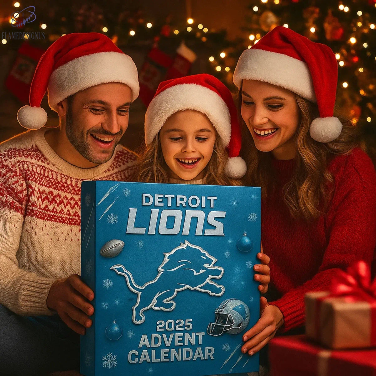 Detroit Lions Star Advent Calendar -2D Acrylic
