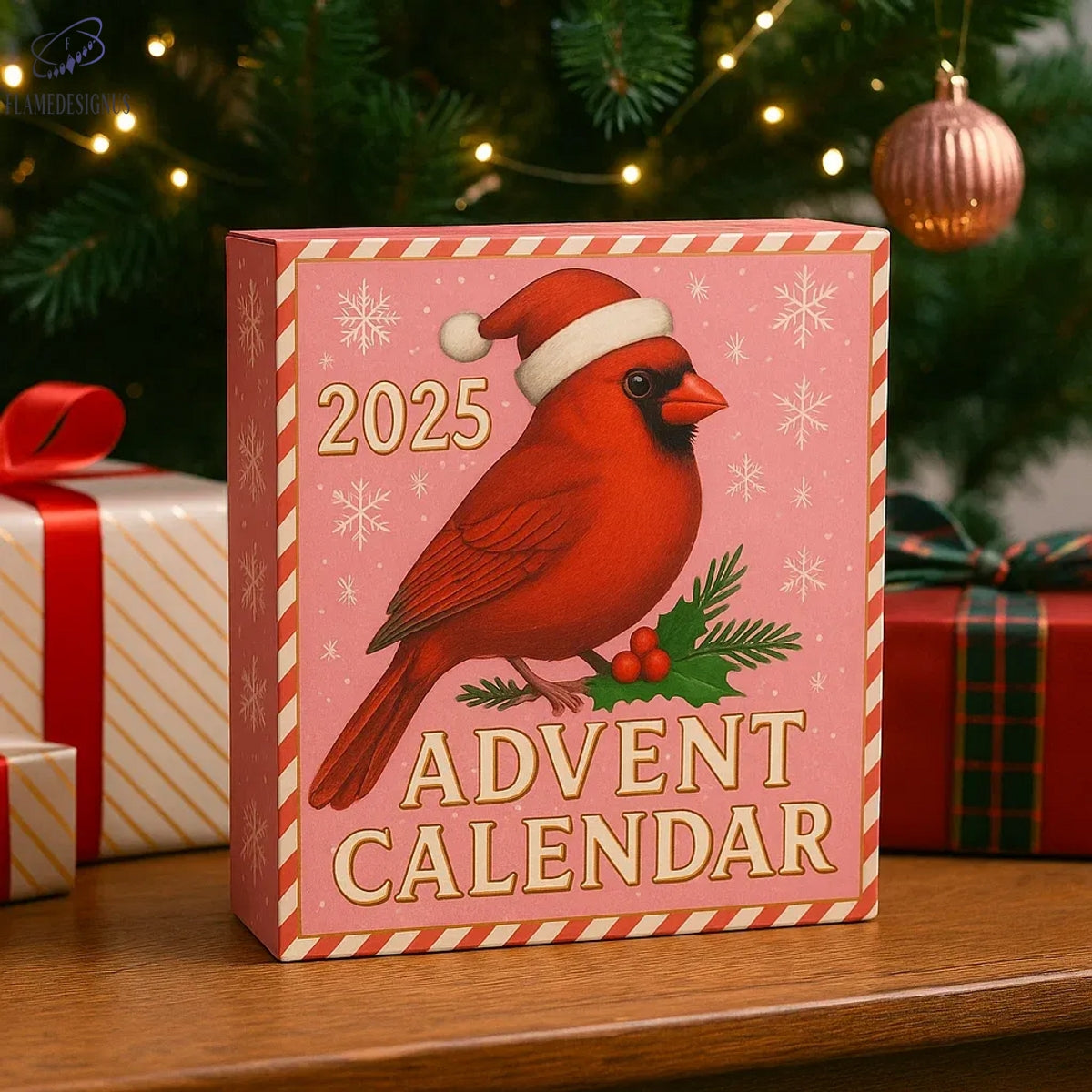 Cardinal Christmas Countdown 2025 Advent Calendar -2D Acrylic
