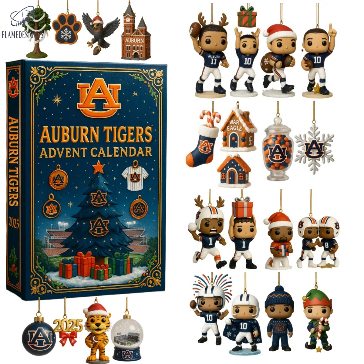 Auburn Tigers Advent Calendar 2025 -2D Acrylic