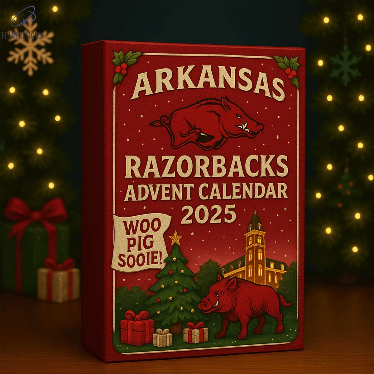 Arkansas Razorbacks Woo Pig Sooie 2025 Advent Calendar -2D Acrylic