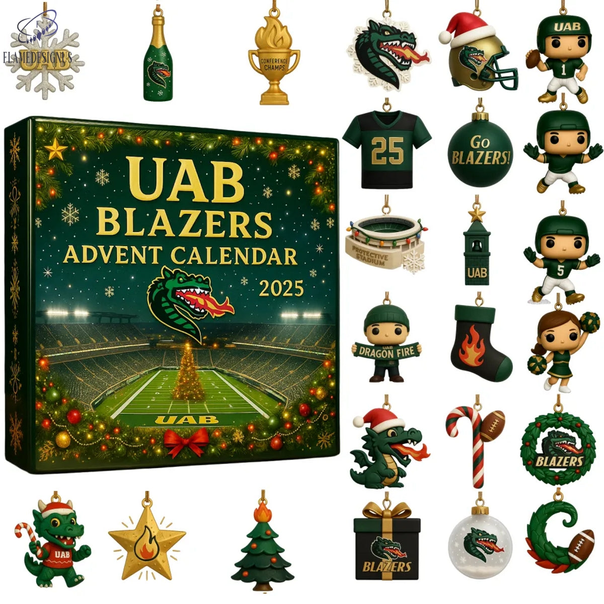 2025 UAB Blazers Advent Calendar -2D Acrylic