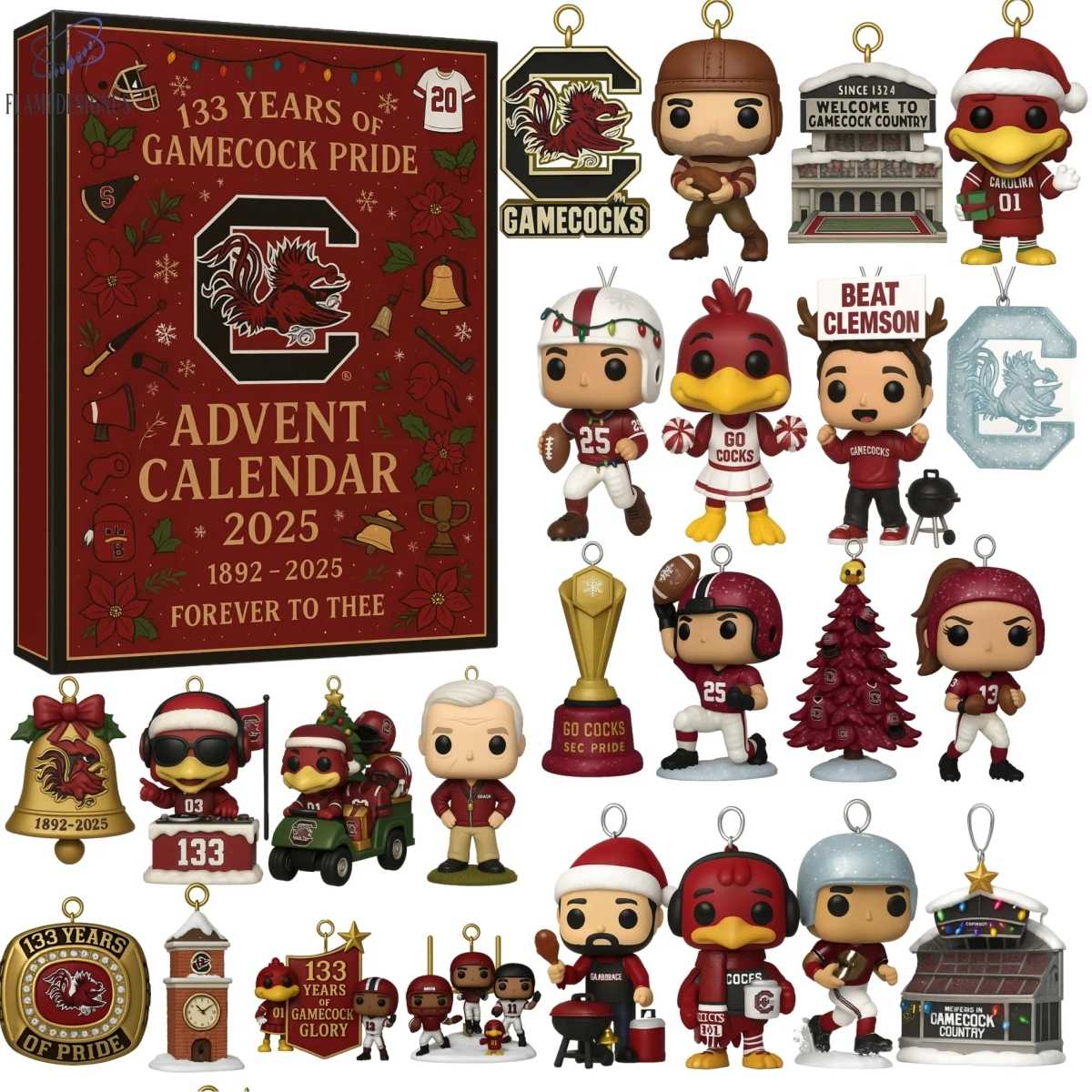 South Carolina Gamecocks 133rd Anniversary Advent Calendar -2D Acrylic