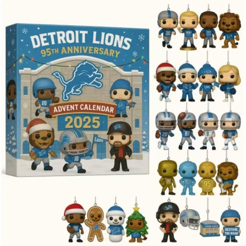 Detroit Lions 95th Anniversary Advent Calendar -2D Acrylic