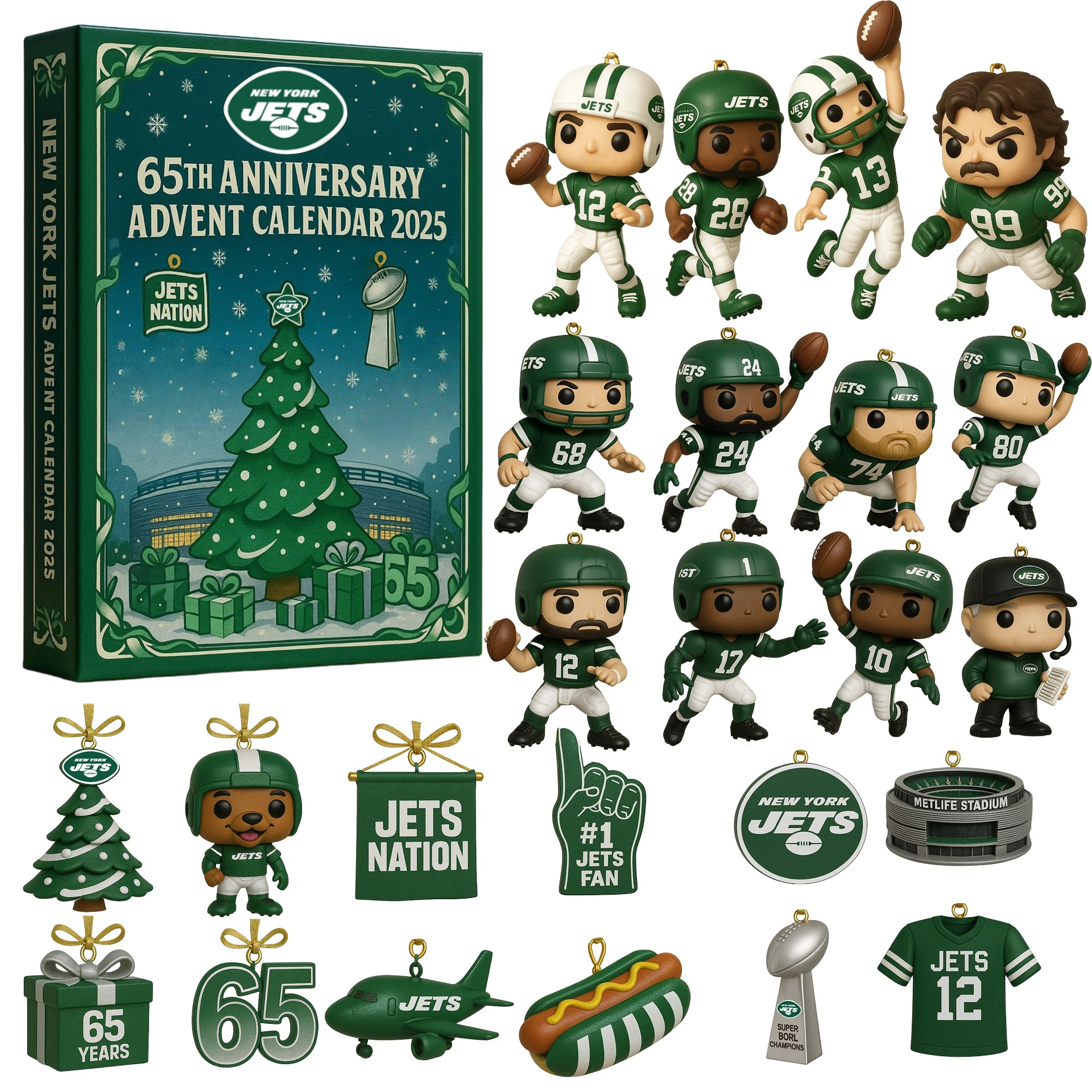 New York Jets Advent Calendar -- The One With 24 Little Doors -2D Acrylic