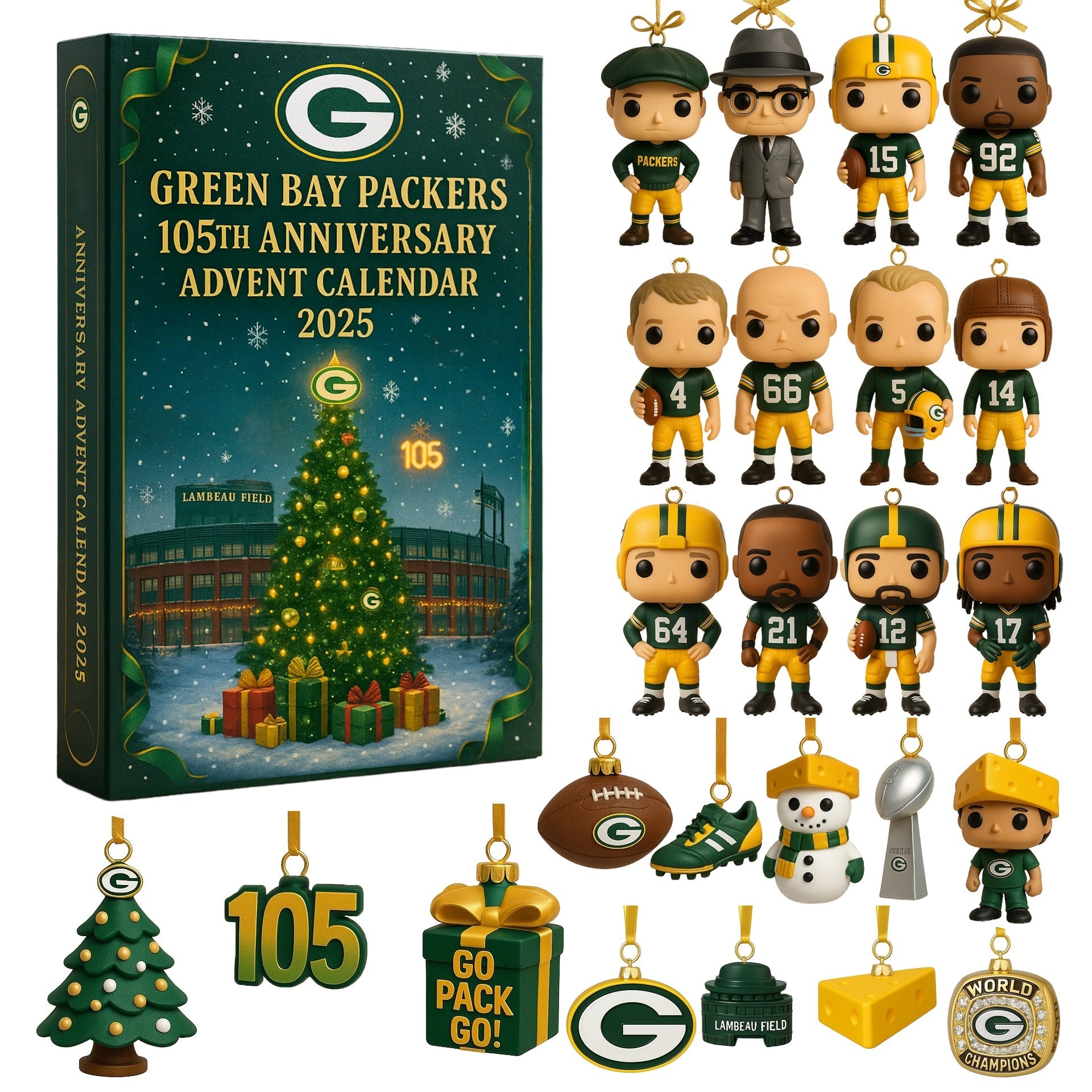 Green Bay Packers 105th Anniversary Advent Calendar 2025 -2D Acrylic