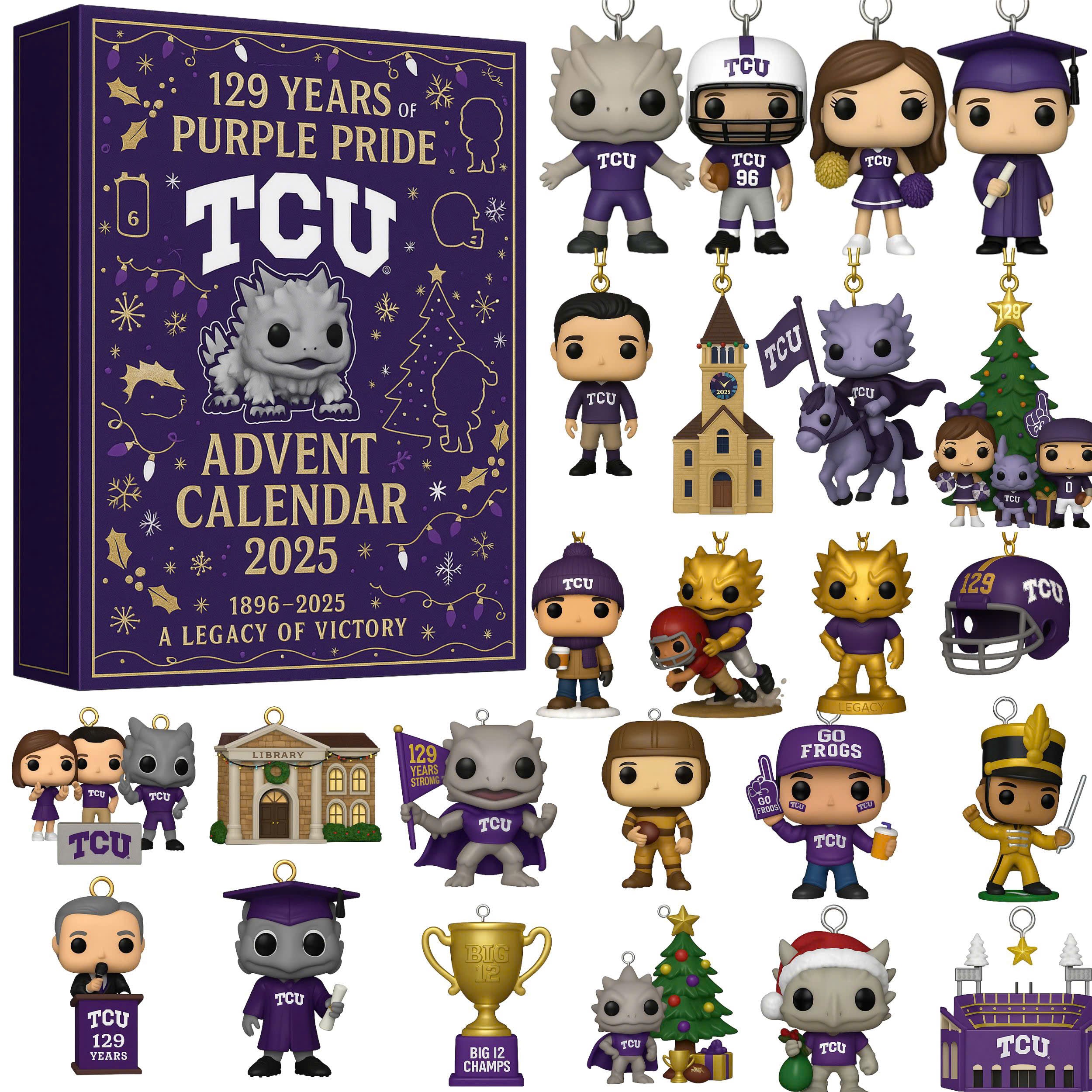 TCU Horned Frogs Limited Edition 2025 Advent Calendar -2D Acrylic