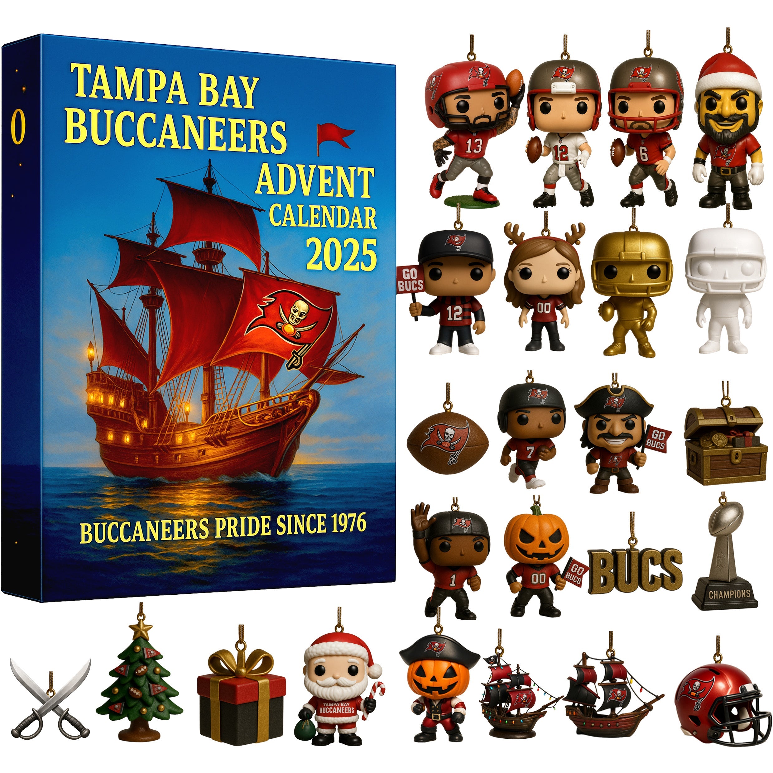 Tampa Bay Buccaneers Advent Calendar 2025 -2D Acrylic