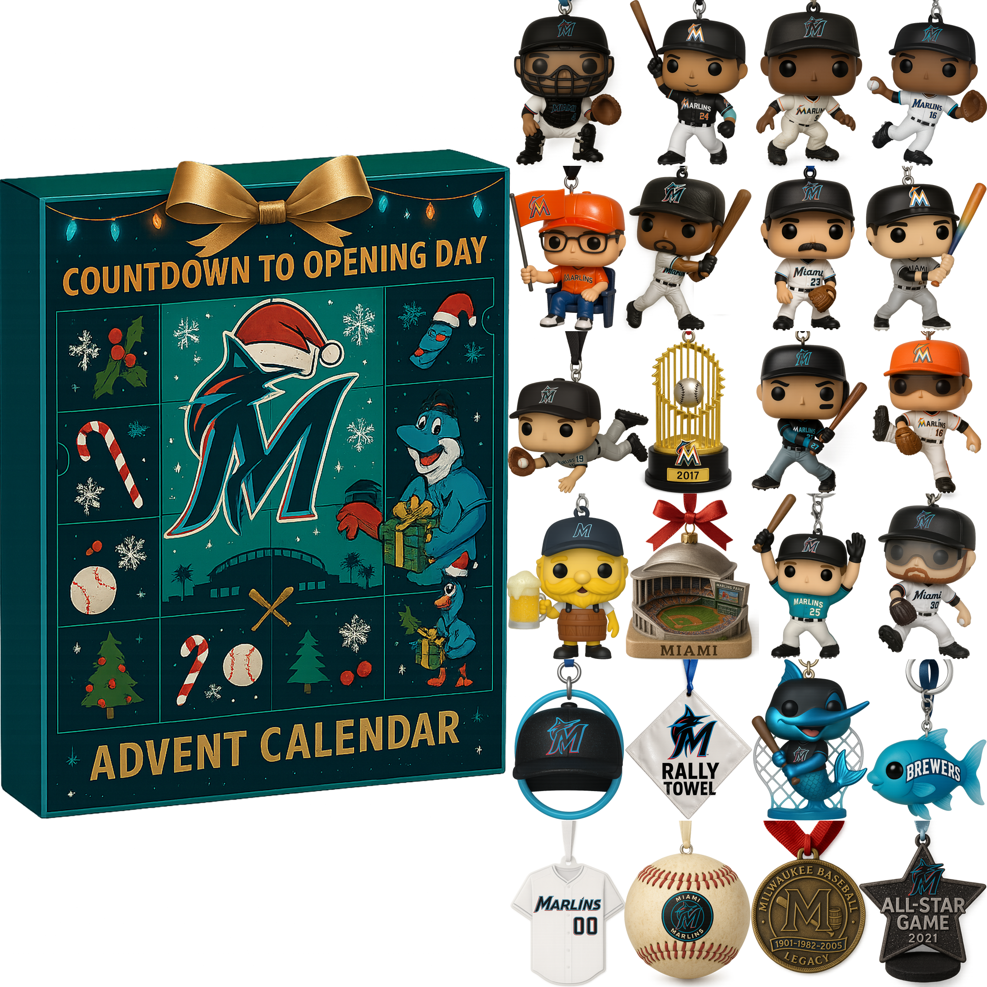 Miami Marlins Advent Calendar 2025 32TH ANNIVERSARY -2D Acrylic