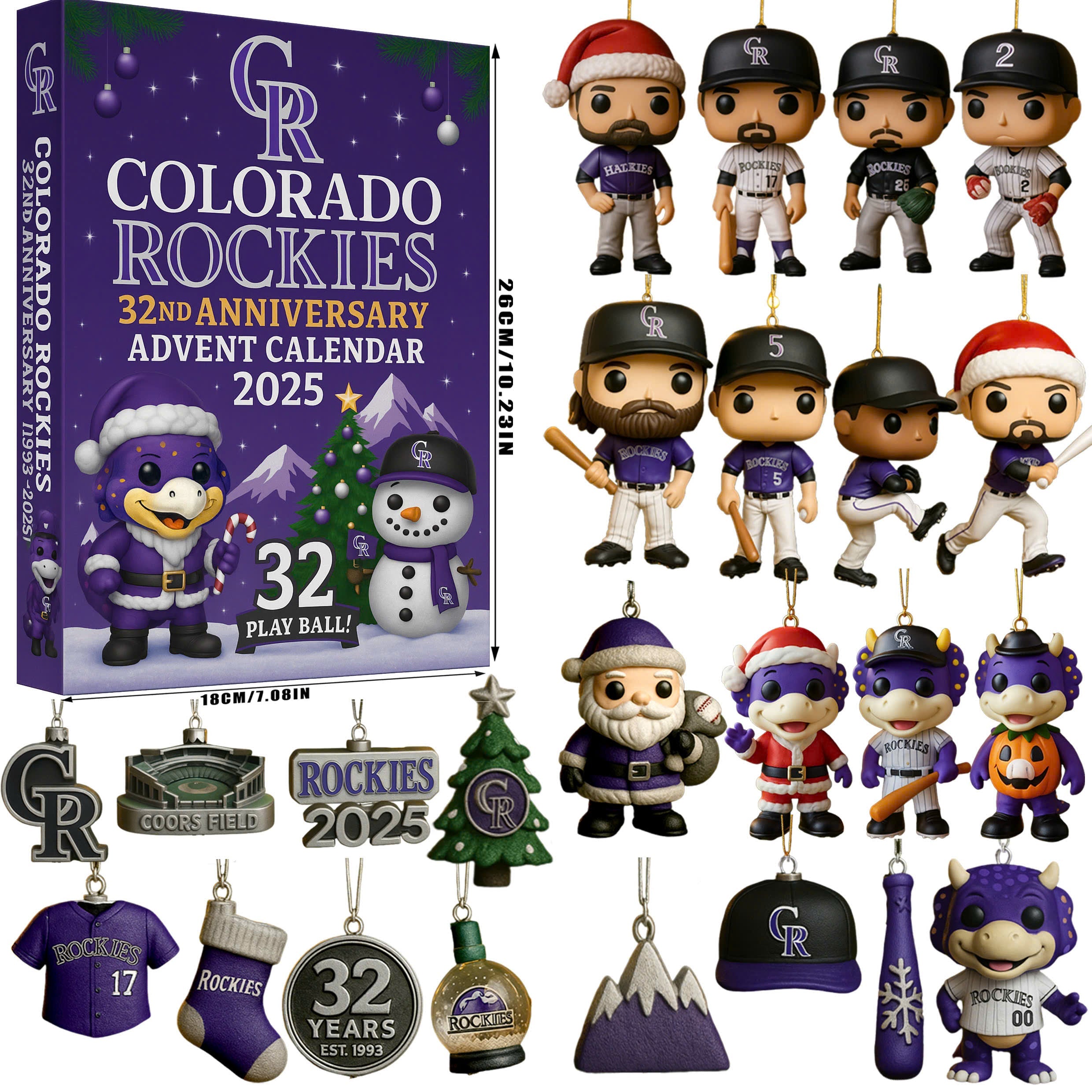 Colorado Rockies Advent Calendar 2025 32TH ANNIVERSARY -2D Acrylic