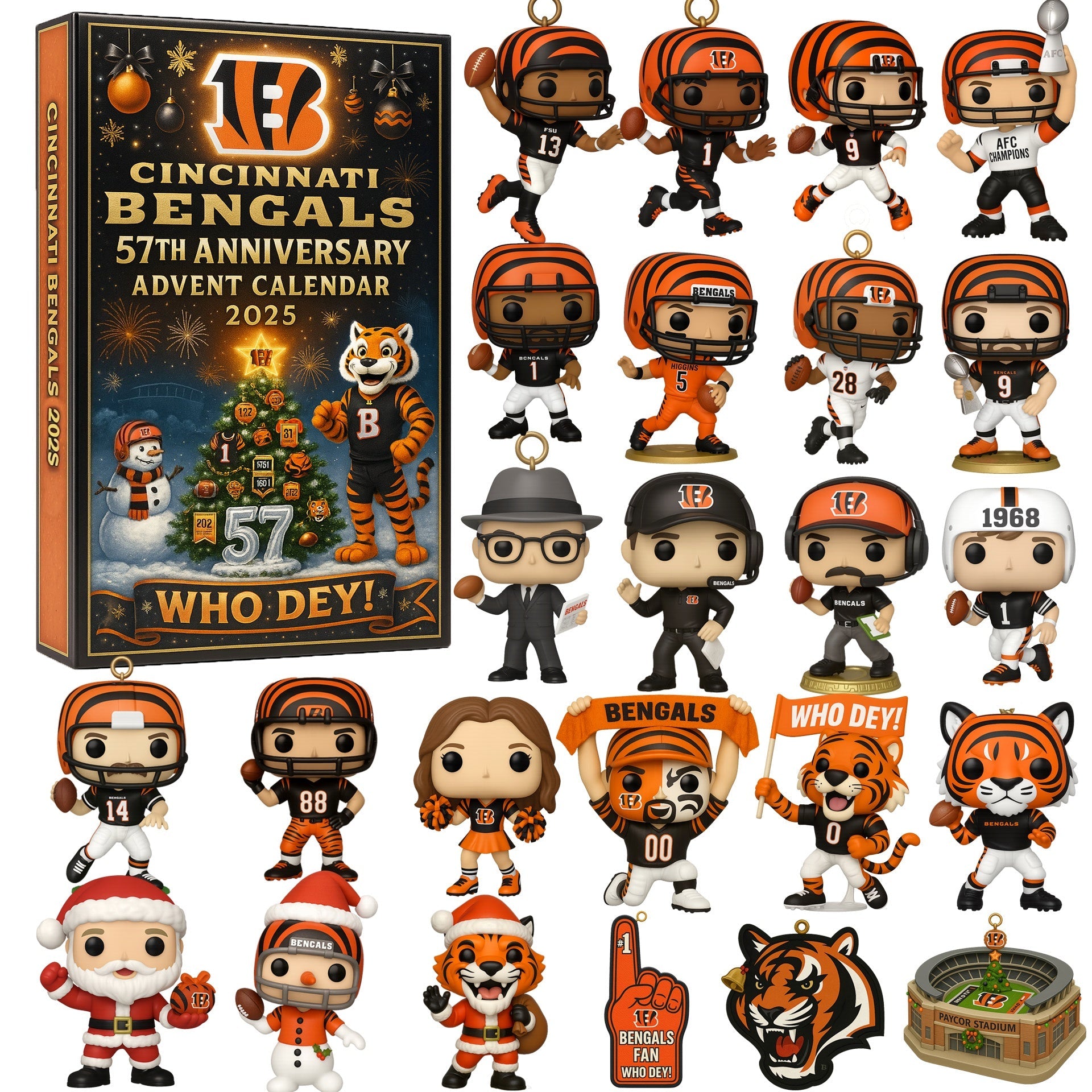 Cincinnati Bengals 57th Anniversary Advent Calendar 2025 -2D Acrylic