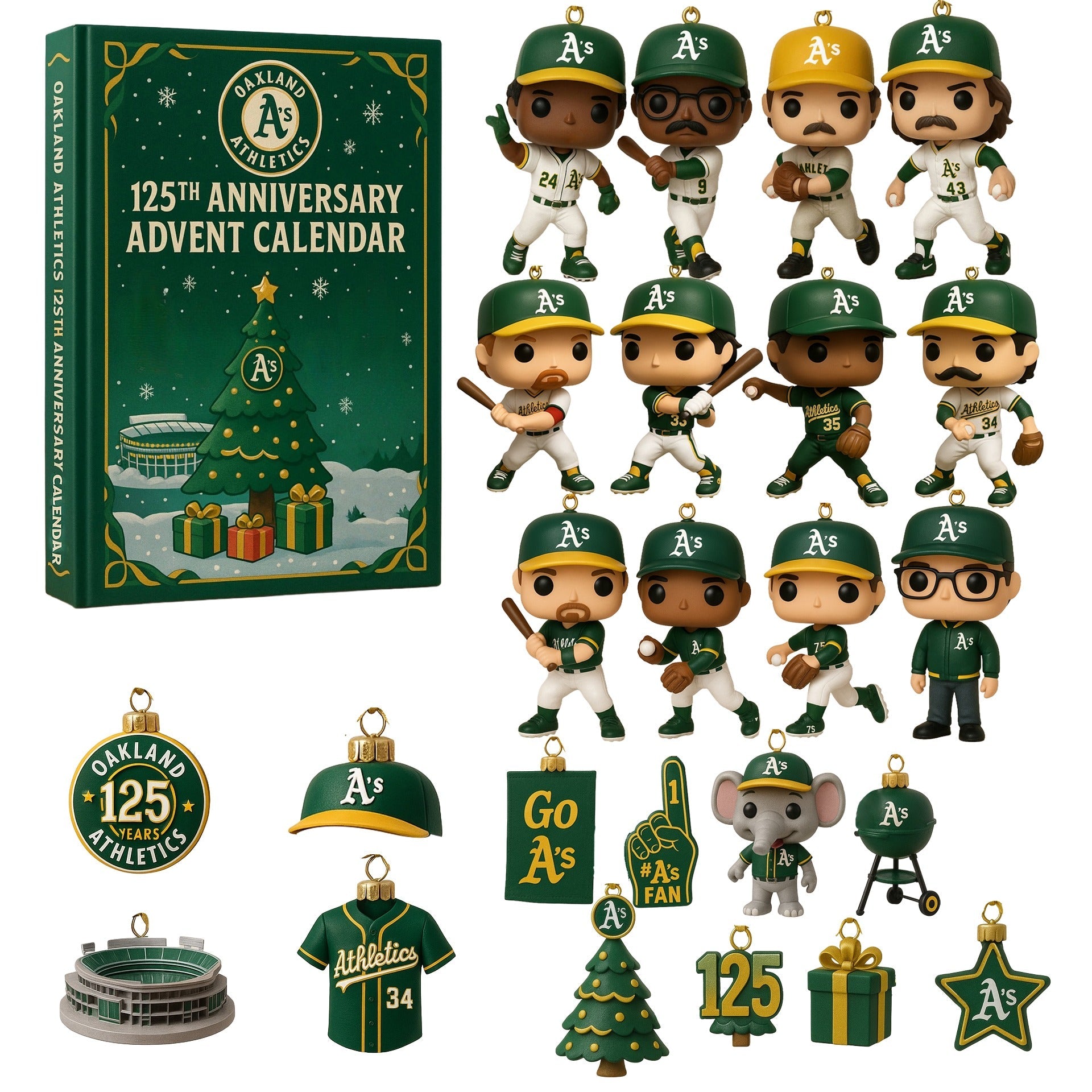 Oakland Athletics Advent Calendar 2025 125TH ANNIVERSARY -2D Acrylic