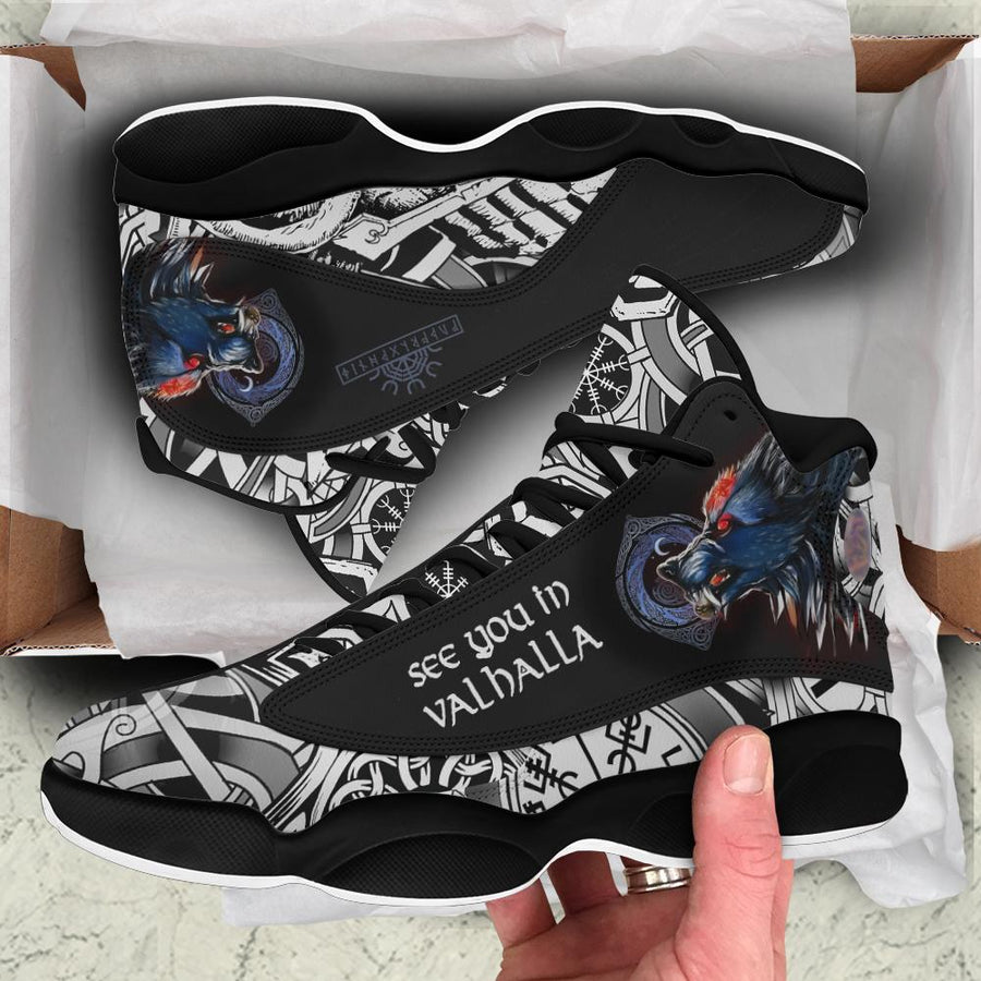 Viking Fenrir Wolf 3D High Top Sneakers Shoes (Women's/Men's) A27