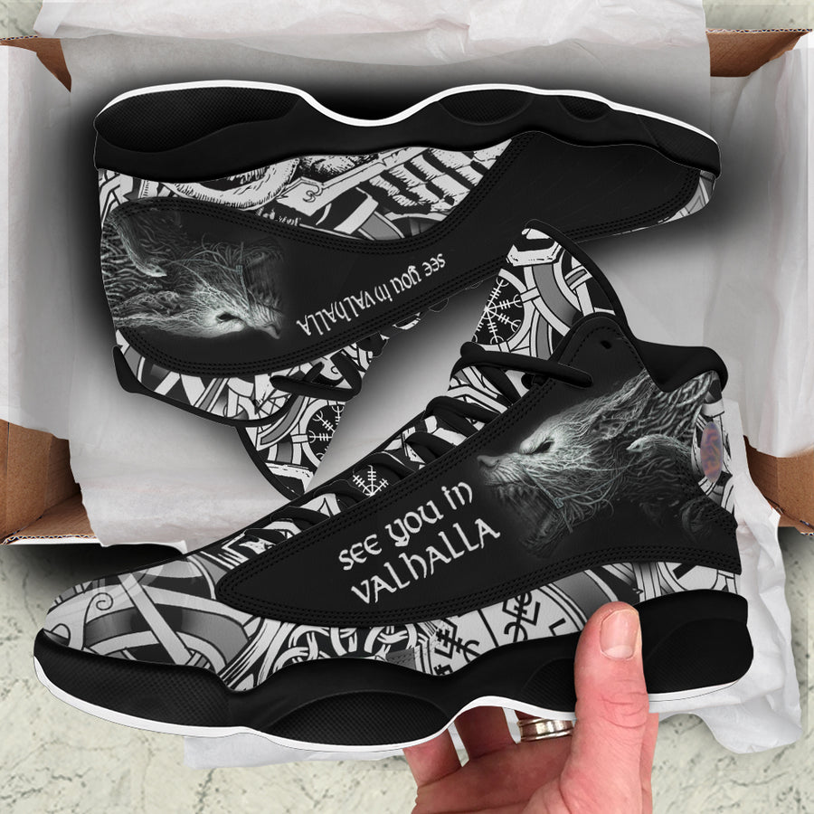 Viking Fenrir Wolf High Top Sneakers Shoes (Women's/Men's) A27