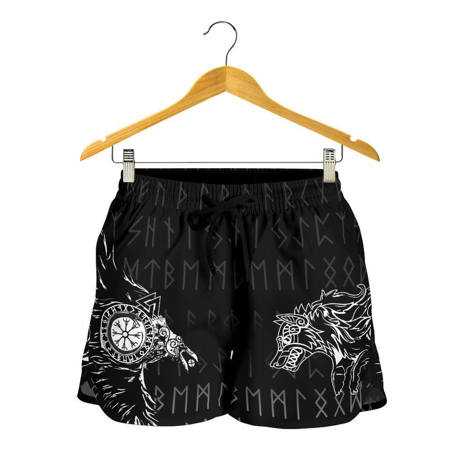 Viking Women's Shorts - Raven and Wolf Special Tattoo A7