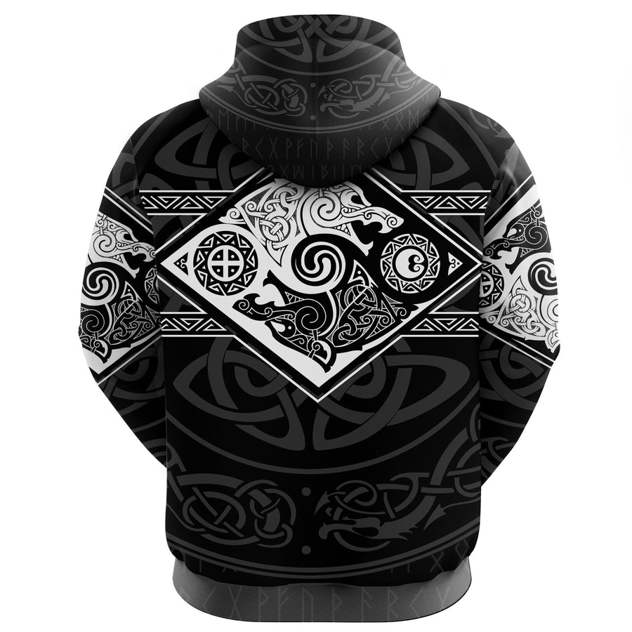 Vikings Zip Hoodie The Wolves ,Skoll And Hati A31 - Image 2